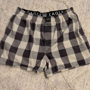 American Eagle Outfitters Black and White Plaid Boxers